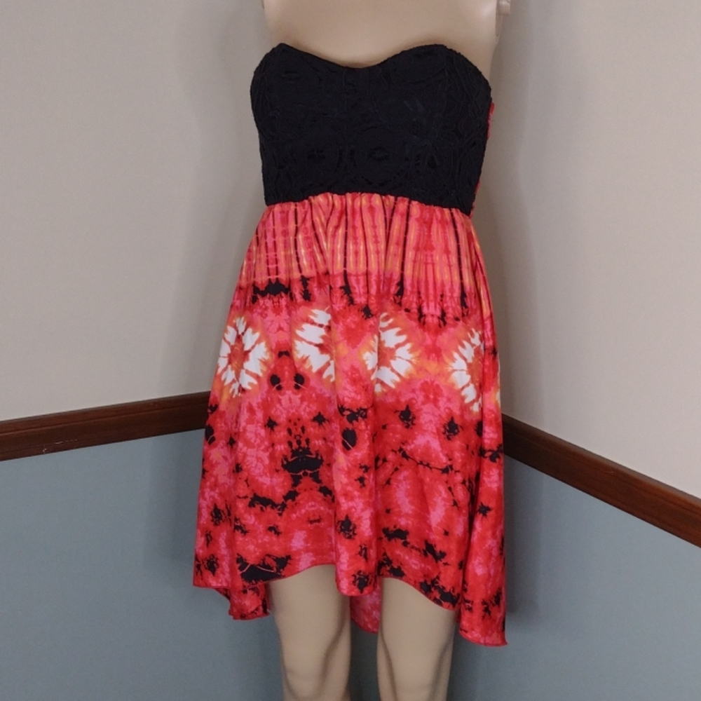 Sequin Hearts Tie Dye Strapless Dress